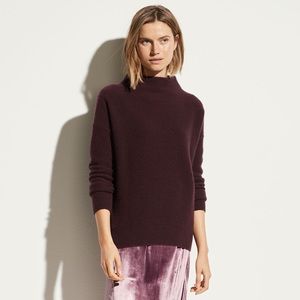 VINCE BOILED CASHMERE FUNNEL NECK PULLOVER
